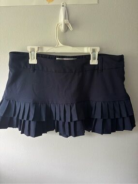 Hollister Navy Pleated Tiered Mini Skirt